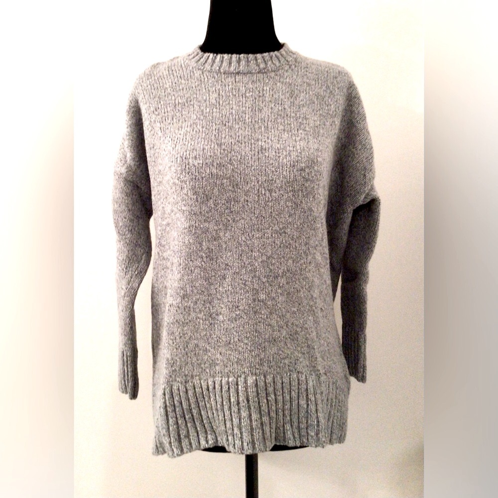 EILEEN FISHER Oversized Marled Blue Knit Crew Neck - XXS (Fits US 4-8)